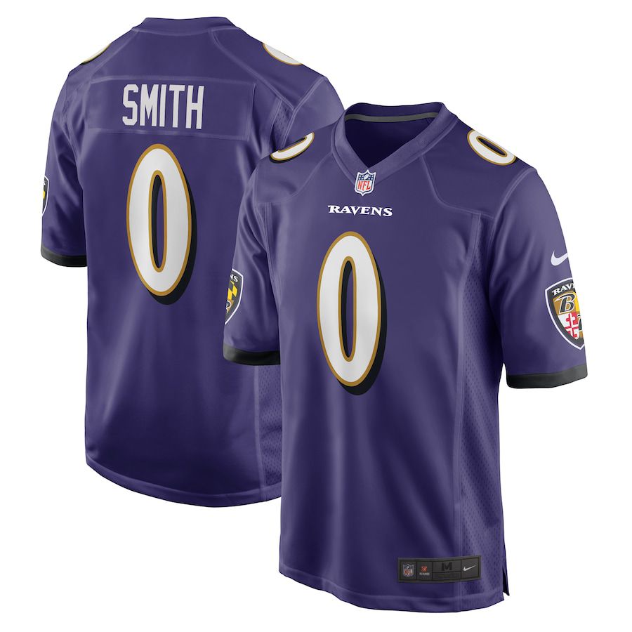 Men Baltimore Ravens 0 Roquan Smith Nike Purple Team Game NFL Jersey